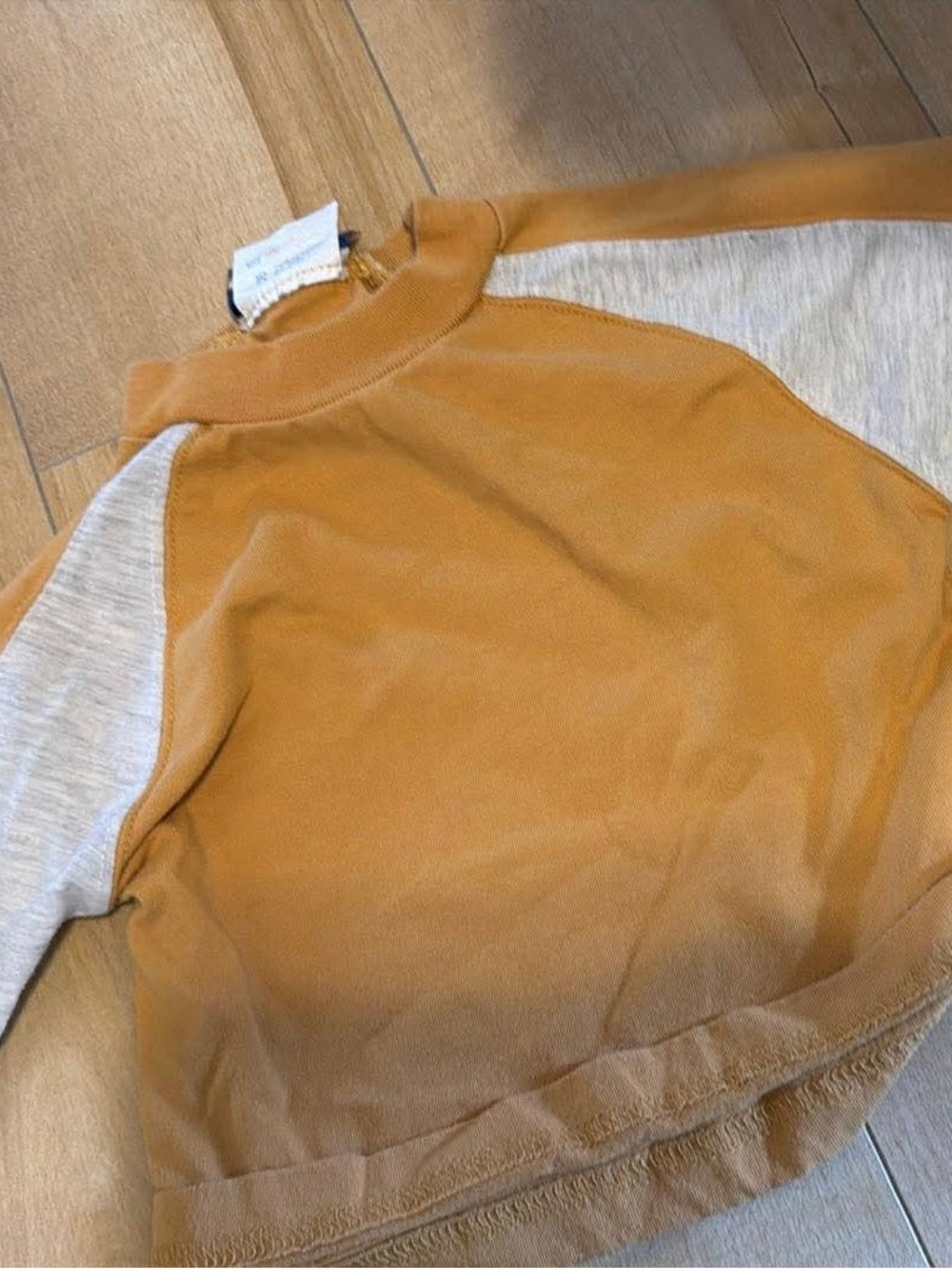 Baby vintage Two-Tone Crewneck Sweater - Mustard and Heather Gray